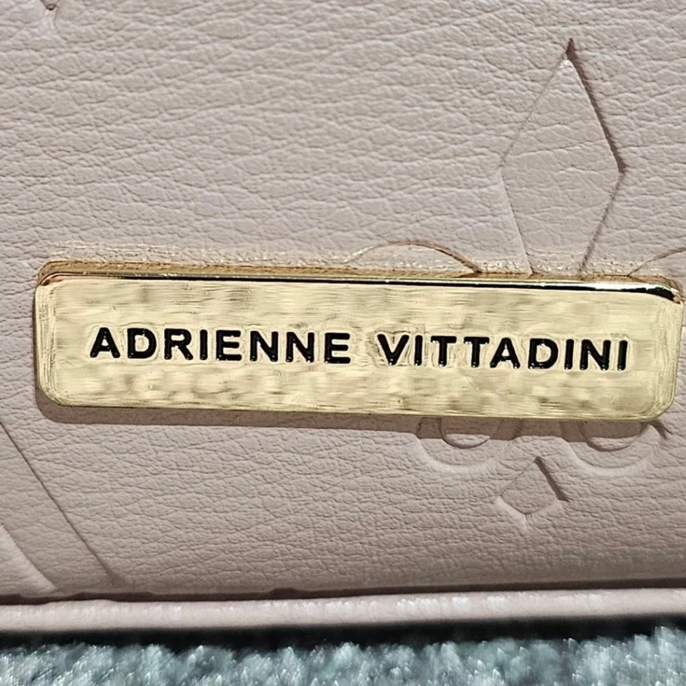 Adrienne Vittadini Satchel Womens Medium Embossed Fleur-de-Lis Top Handle Bag